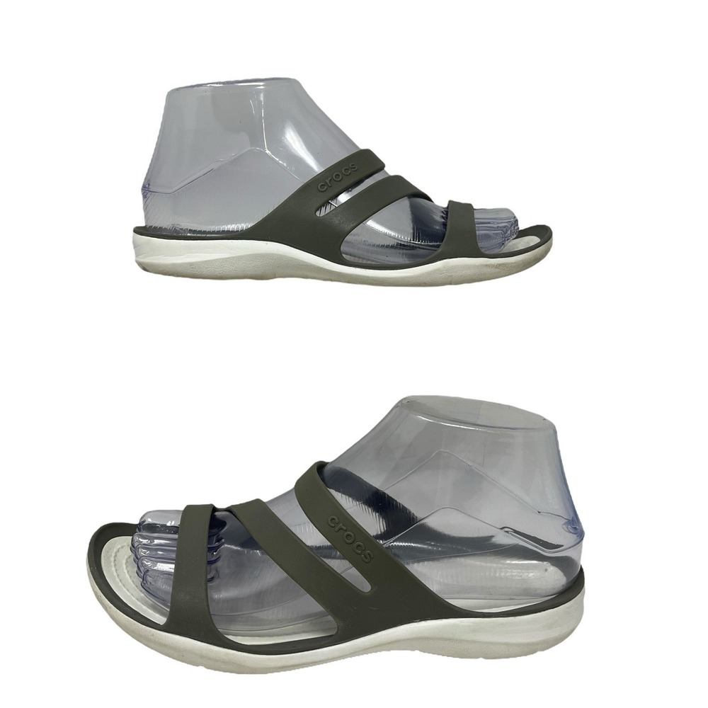 Crocs Sandals Womens‎ 6 Swiftwater Slides Gray Open Toe Breathable Casual